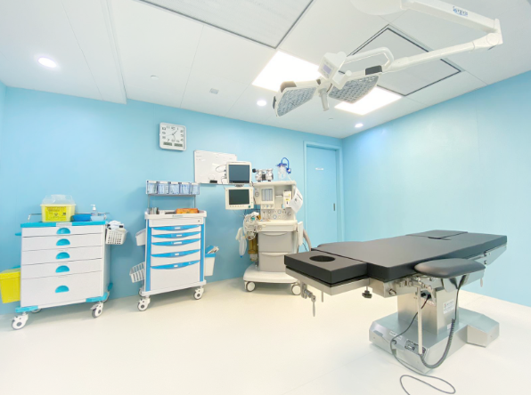 Sterile medical grade operating room facility.