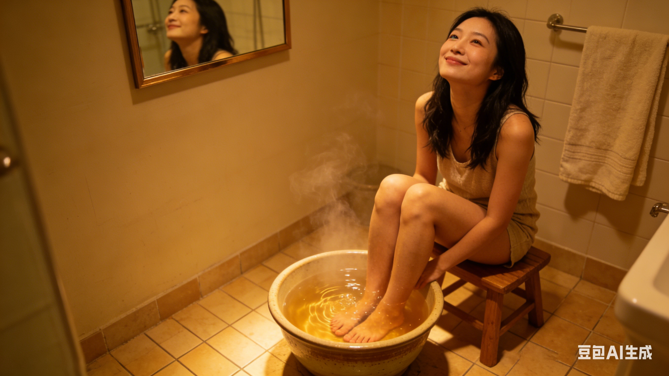 Warm water foot soak Warm water foot soak