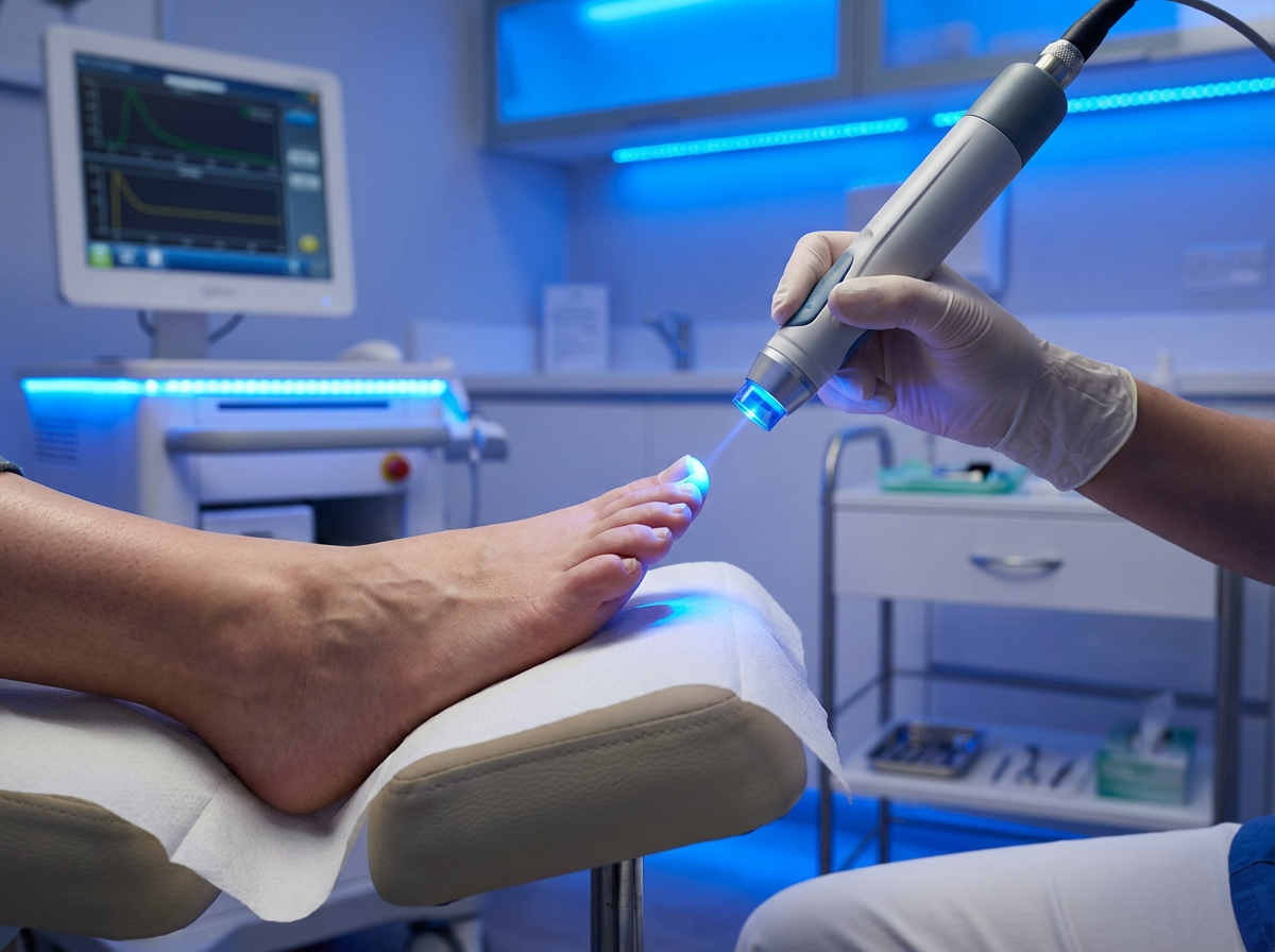 Laser treatment for fungal nail onychomycosis. Laser treatment for fungal nail onychomycosis.
