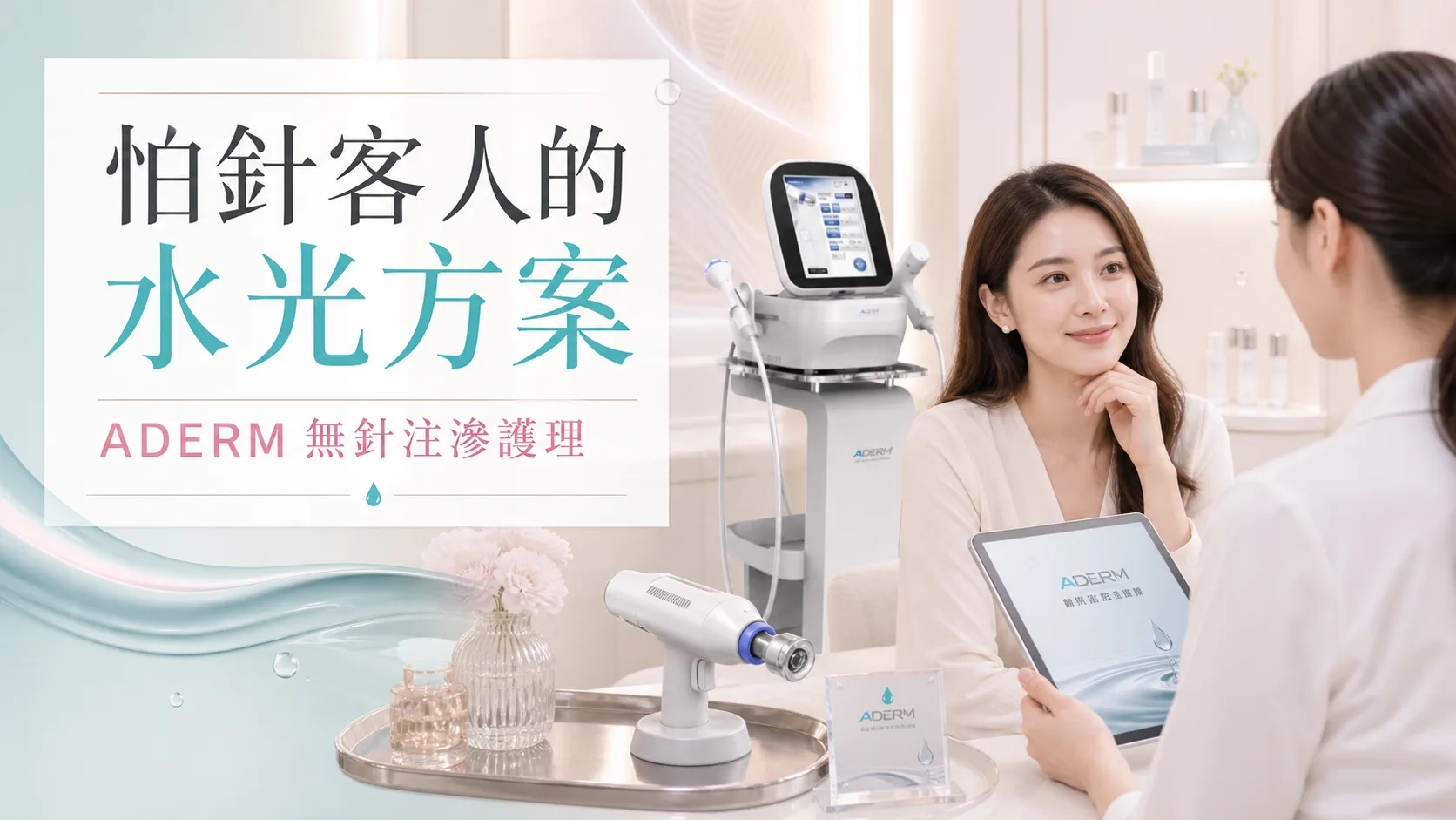 怕針客人點揀水光？ADERM 無針注滲方案的諮詢重點 - ADERM 文章封面