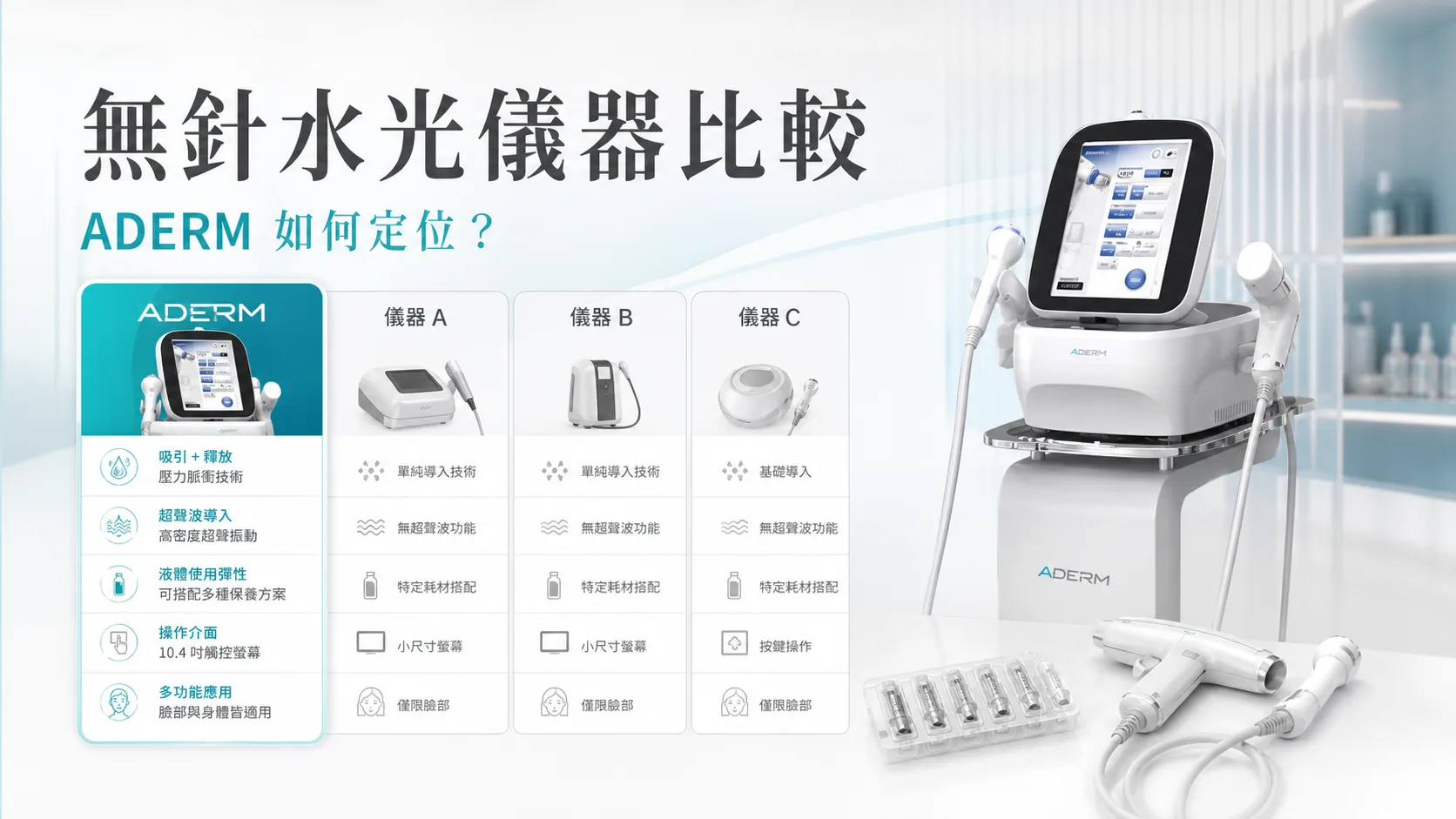 ADERM 與其他無針導入儀器有什麼不同?壓力脈衝、劑量控制與超聲波一次看清 - ADERM 文章封面