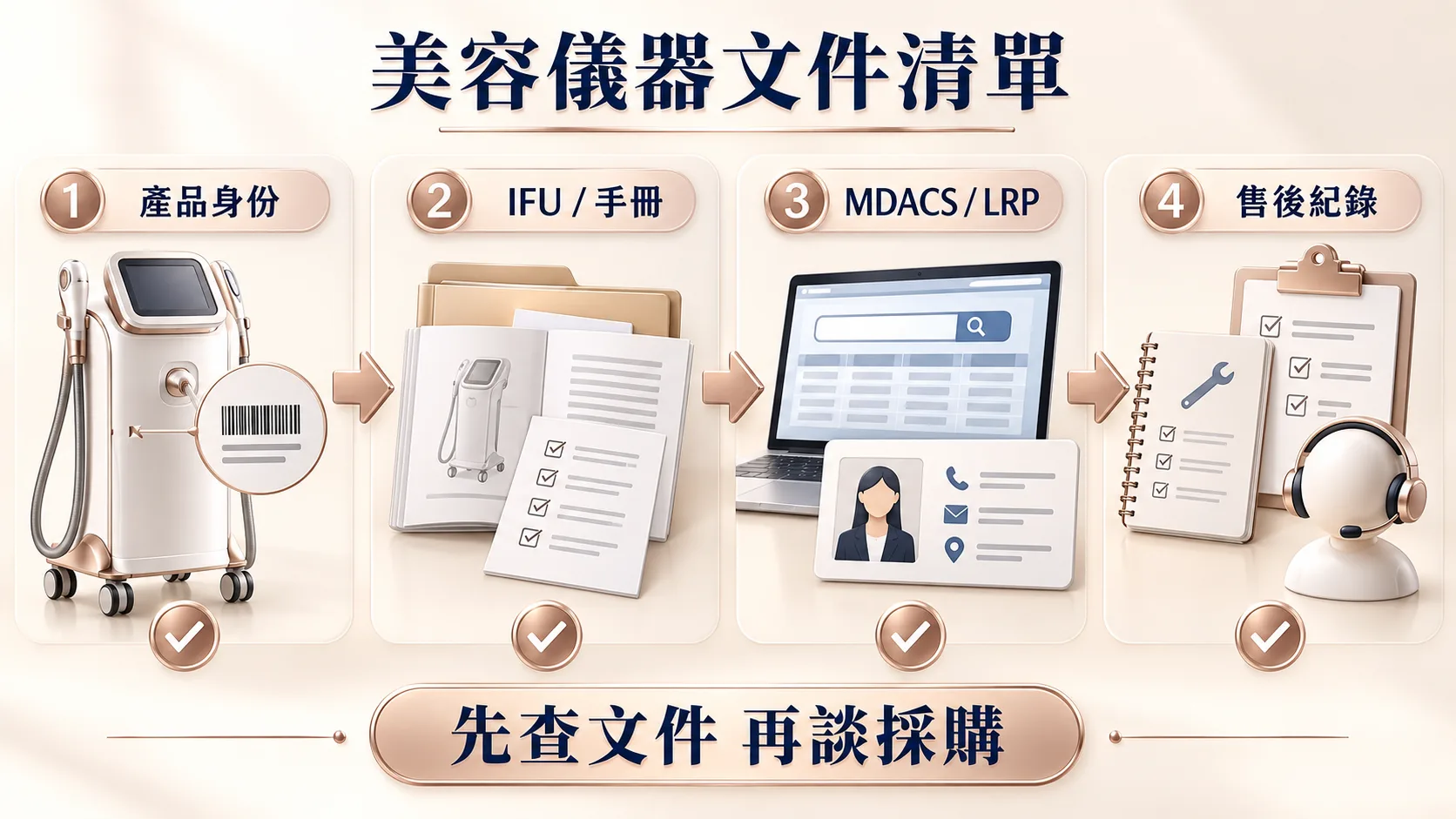 美容儀器文件與 MDACS 盡職審查流程圖解