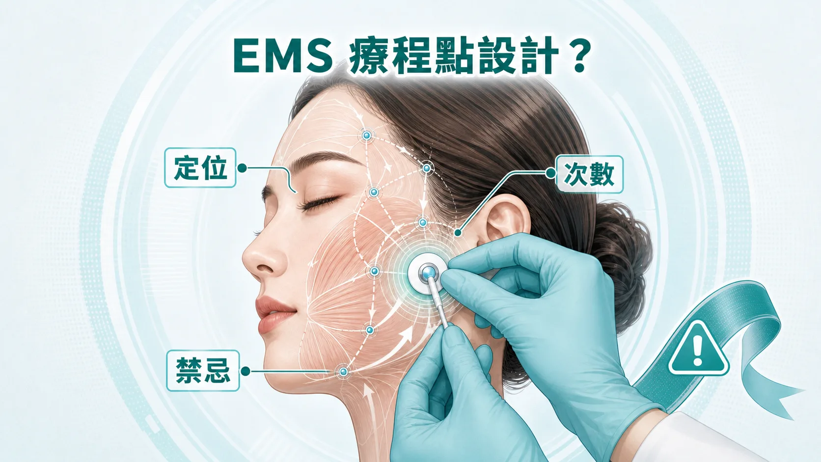 面部 EMS 療程設計、電極定位與禁忌症核對清單
