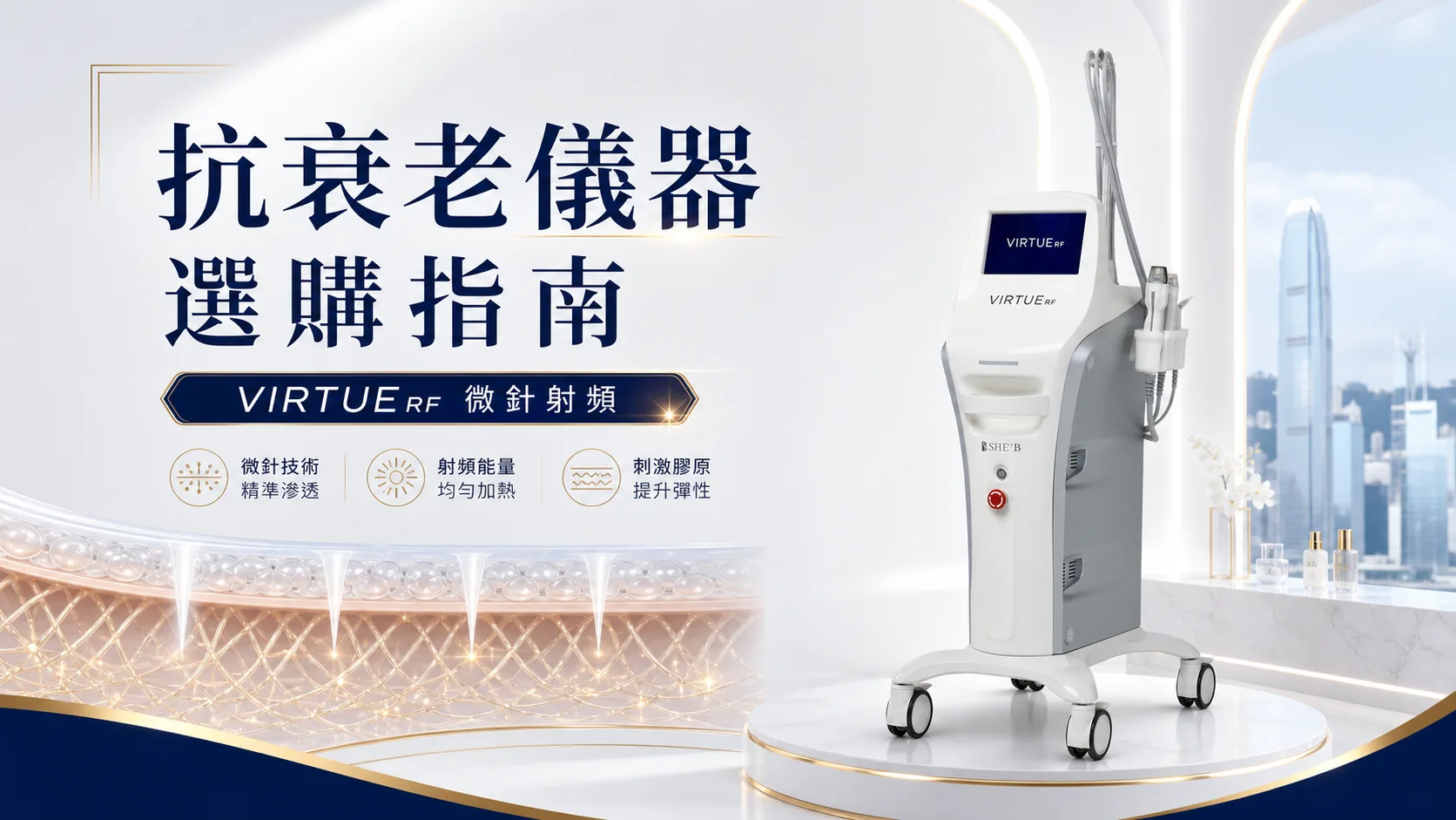 抗衰老儀器如何選?VIRTUE RF 微針射頻與傳統射頻、HIFU 的分別 - VIRTUE RF 文章封面