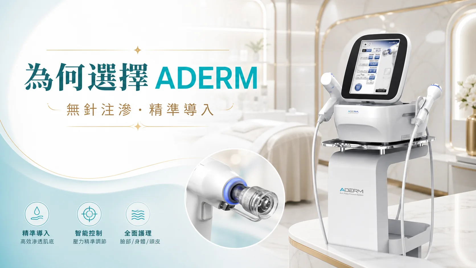 Why Choose ADERM？從無針水光、精華導入到美容院營運一次看清 - ADERM 文章封面