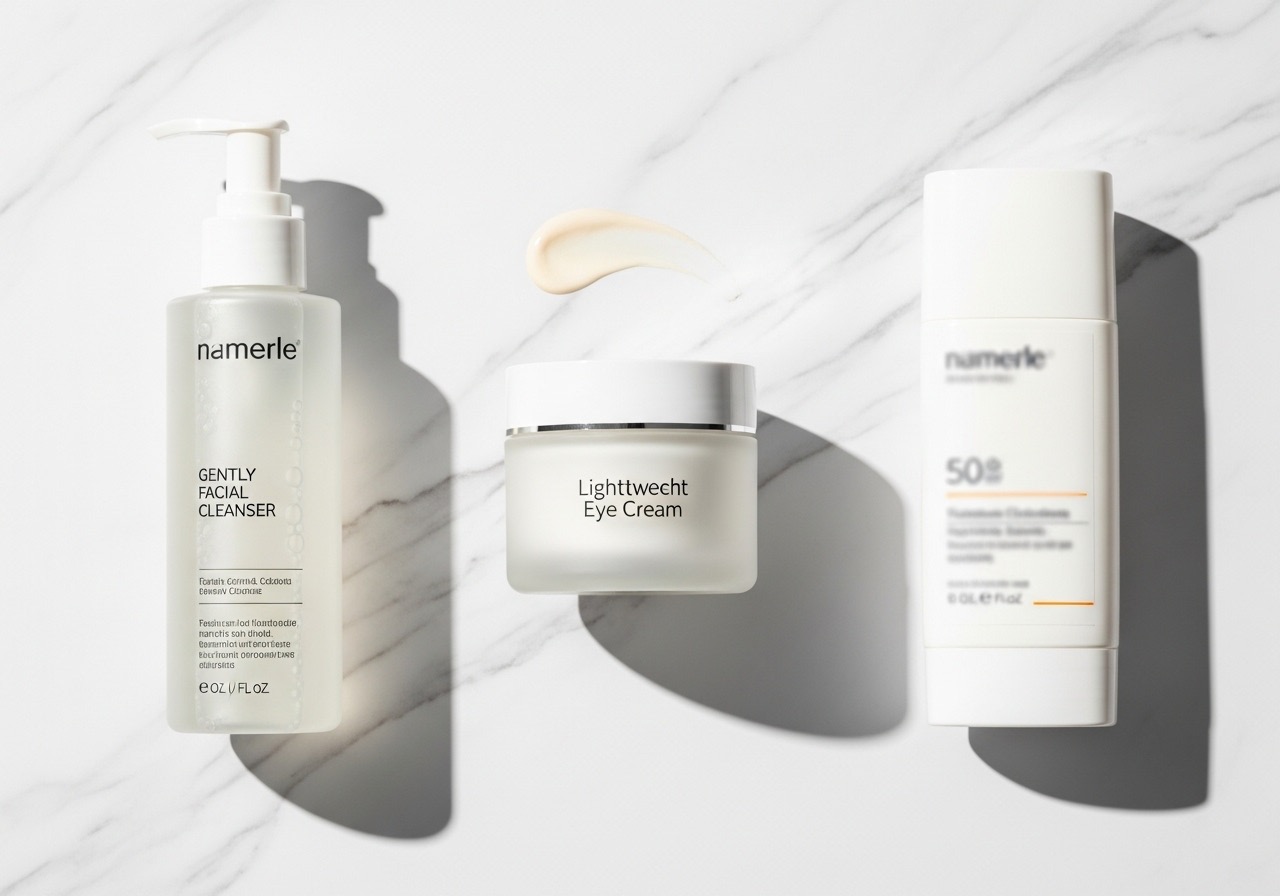 A collection of gentle and lightweight skincare products suitable for preventing milia. A collection of gentle and lightweight skincare products suitable for preventing milia.
