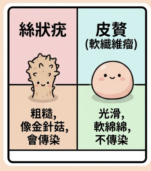 是絲狀疣還是皮贅？一秒分辨