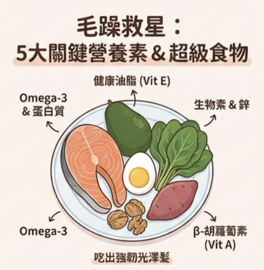 頭髮毛躁 5 大關鍵營養素 頭髮毛躁 5 大關鍵營養素