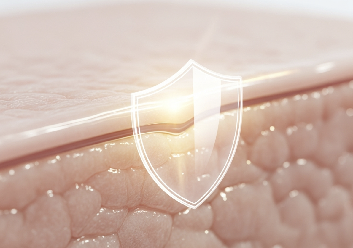 A conceptual image illustrating a healthy, strong, and repaired skin barrier.