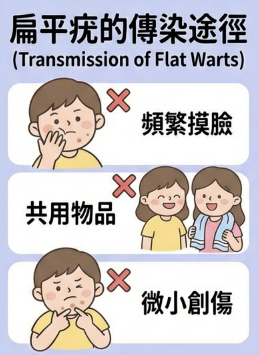 扁平疣傳染途徑