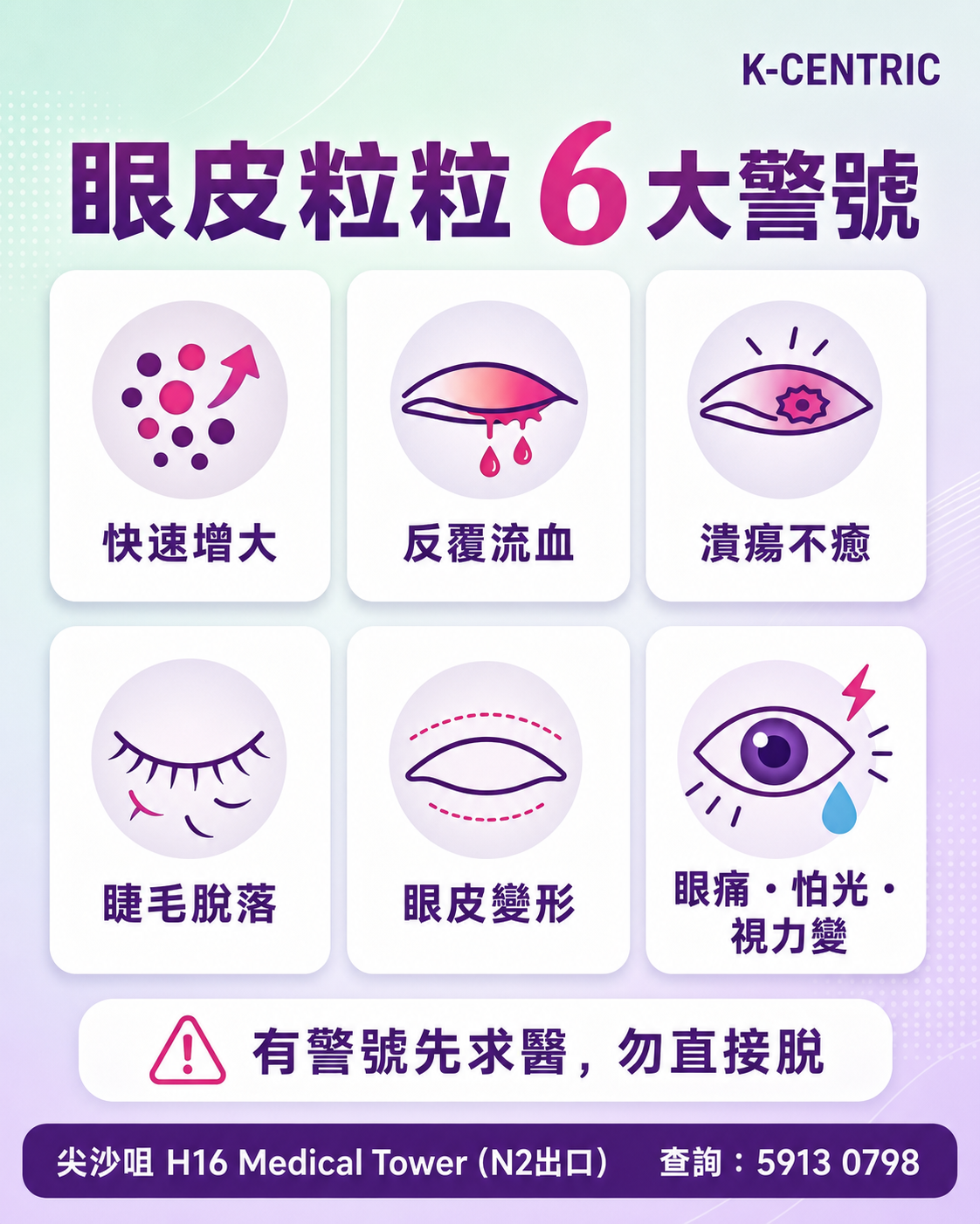 眼皮粒粒六大求醫警號 眼皮粒粒快速增大流血潰瘍睫毛脫落眼皮變形和眼睛症狀警號