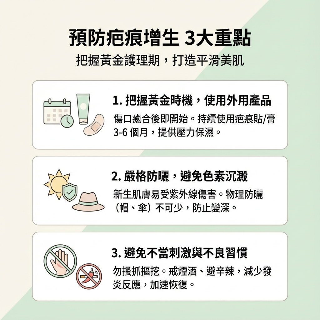 3大重點預防疤痕增生 3大重點預防疤痕增生