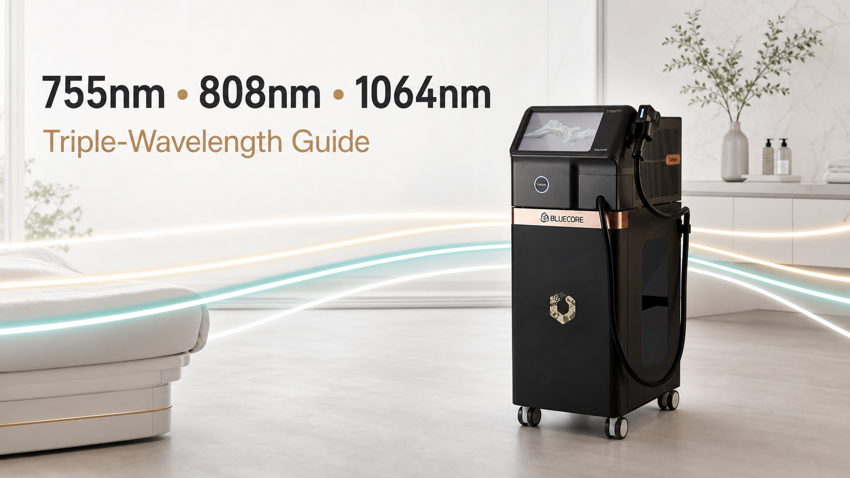 Trinity triple-wavelength diode laser guide for 755 808 and 1064 nanometres Trinity triple-wavelength diode laser guide for 755 808 and 1064 nanometres