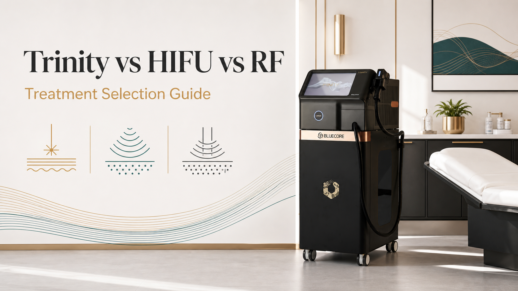 Trinity Liftoning device compared with HIFU and RF treatment pathways Trinity Liftoning device compared with HIFU and RF treatment pathways