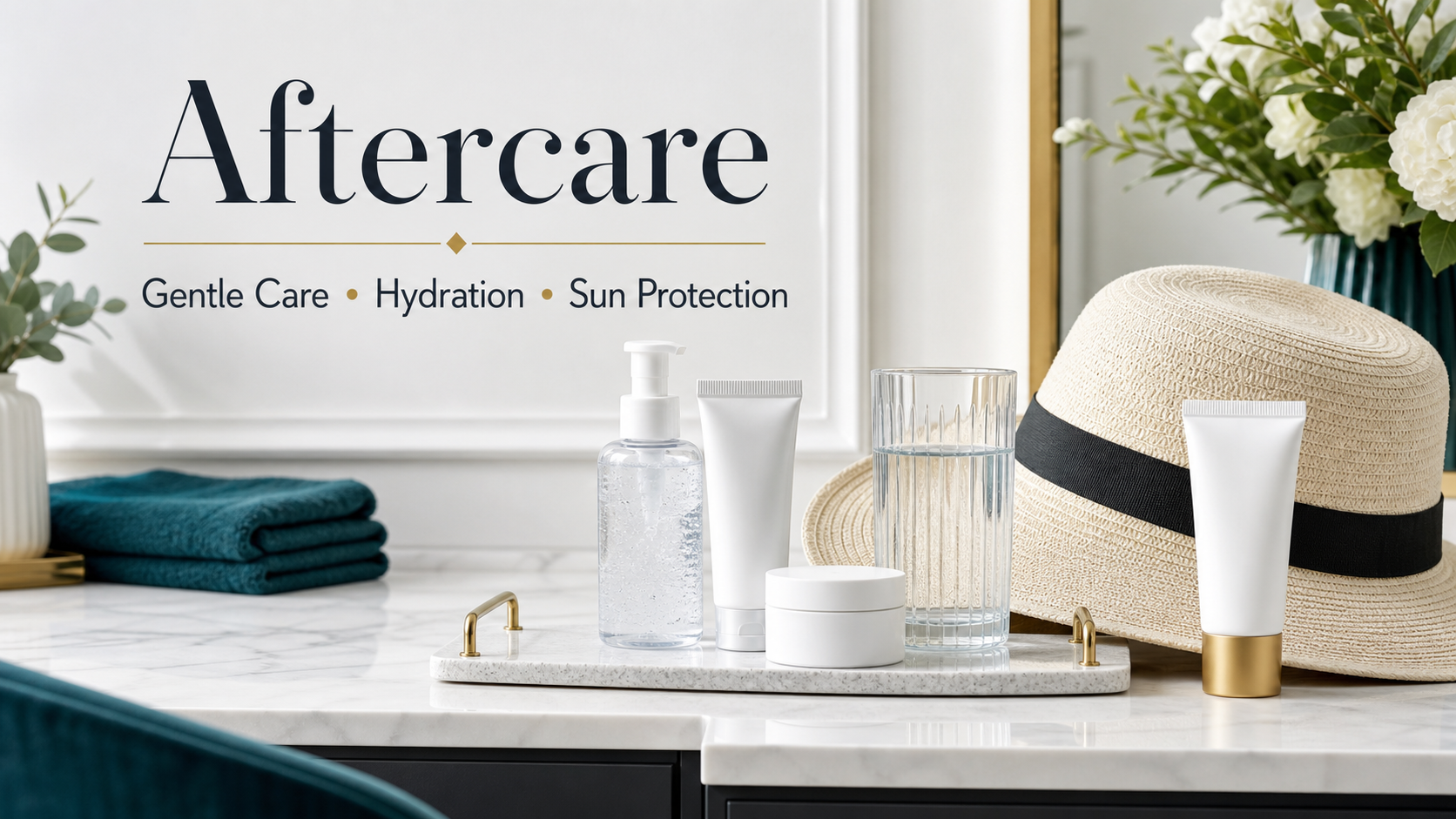 Gentle care hydration and sun protection after a Trinity appointment