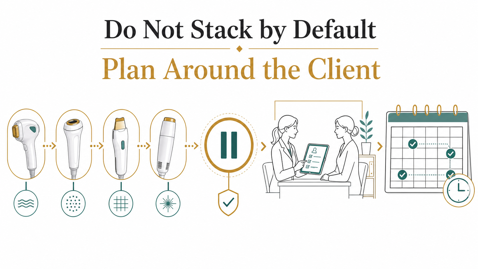 Do not stack treatments by default; plan around the client Do not stack treatments by default; plan around the client