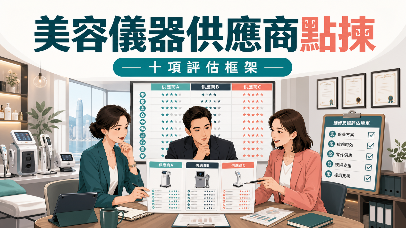 美容儀器供應商評估框架,協助美容院比較代理、培訓與售後 美容儀器供應商評估框架,協助美容院比較代理、培訓與售後