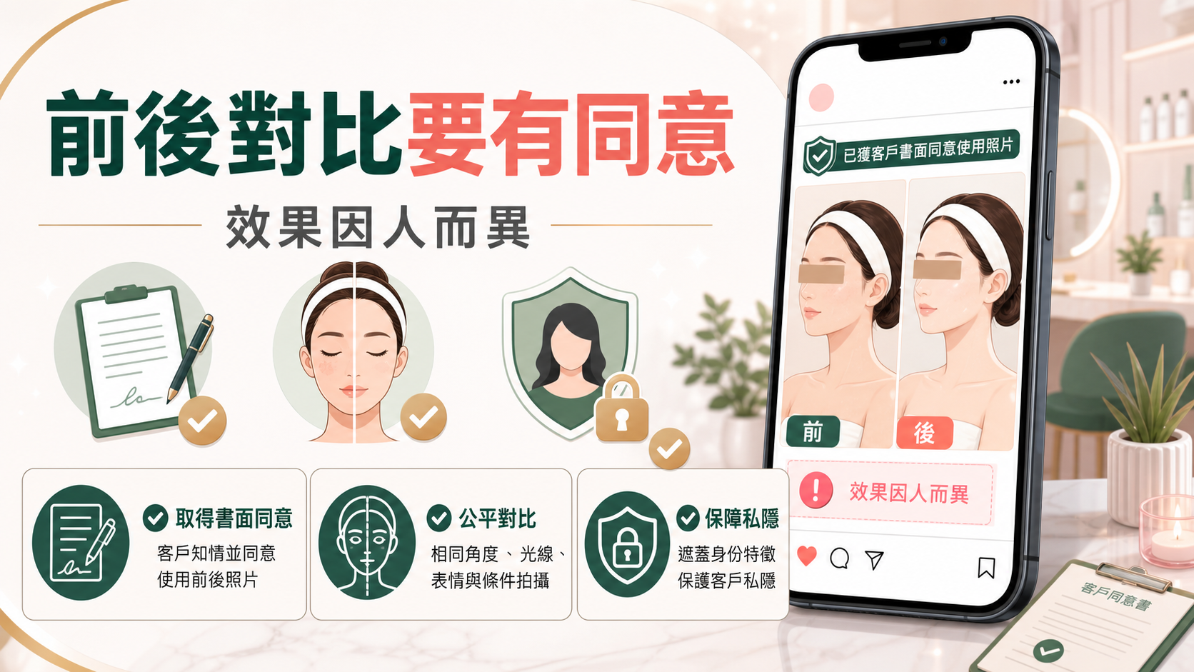 前後對比圖片應取得書面同意,並提醒效果因人而異 前後對比圖片應取得書面同意,並提醒效果因人而異