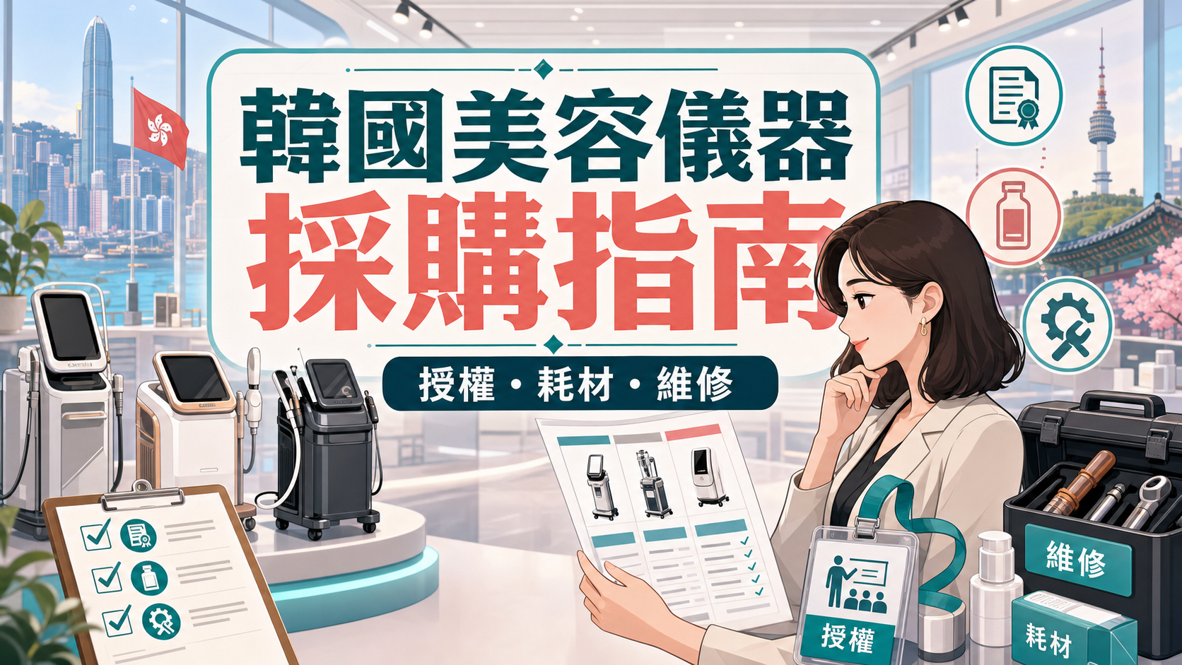 韓國美容儀器採購指南，提醒美容院核實授權、耗材與維修支援