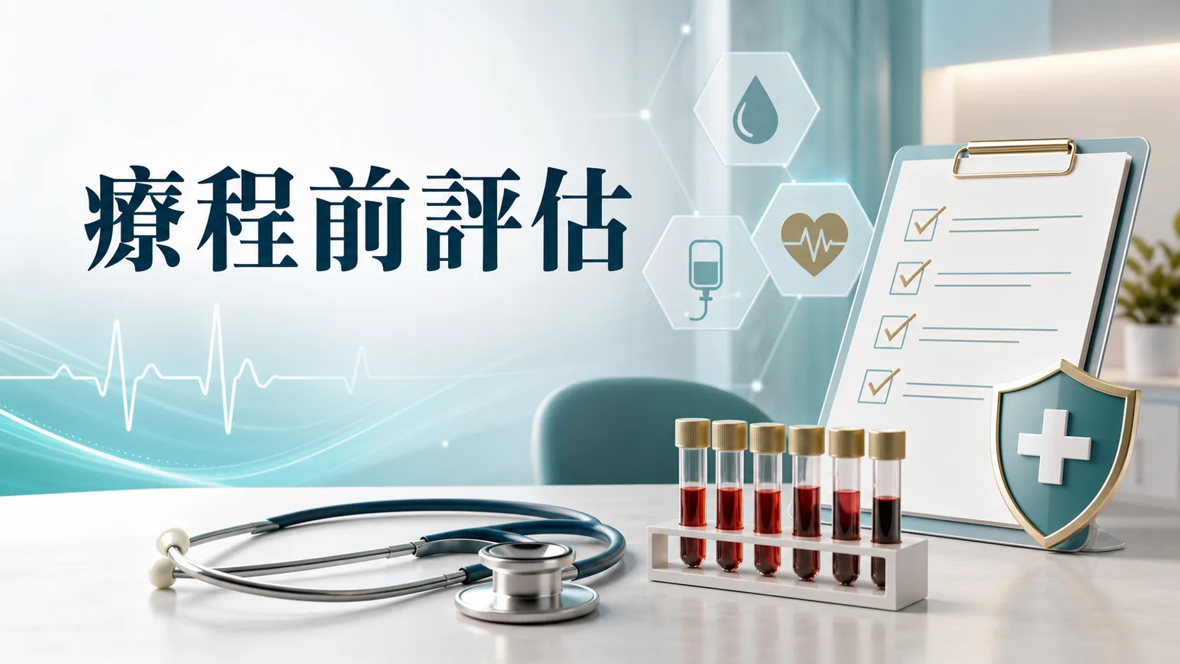 NAD+ 療程前醫療評估與輸液安全概念圖