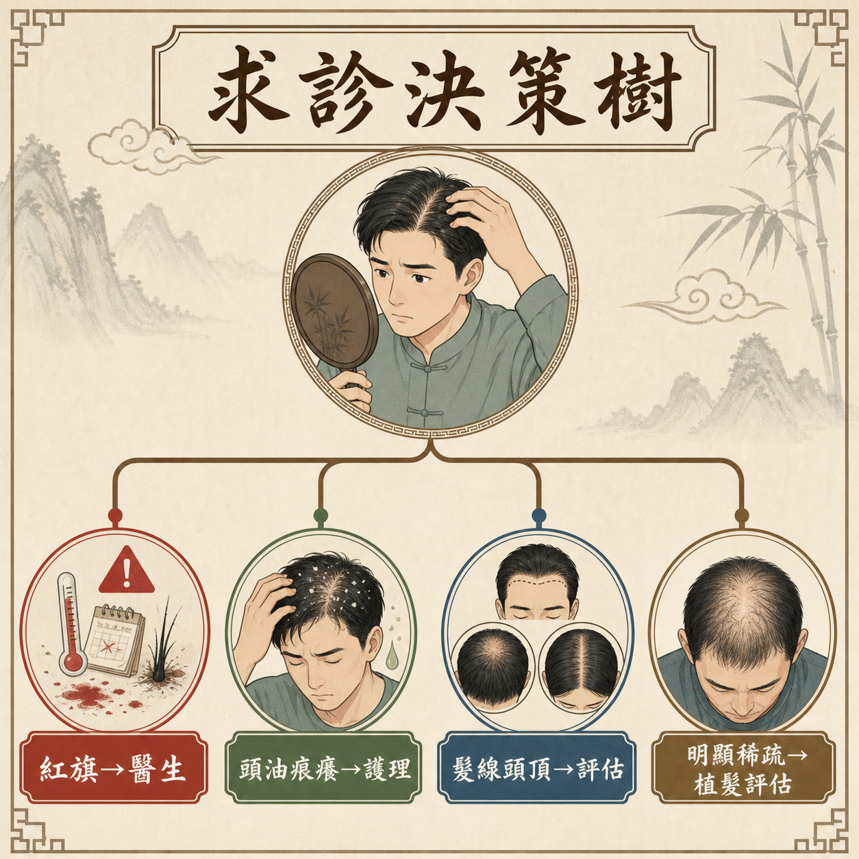 脫髮求診決策樹插圖