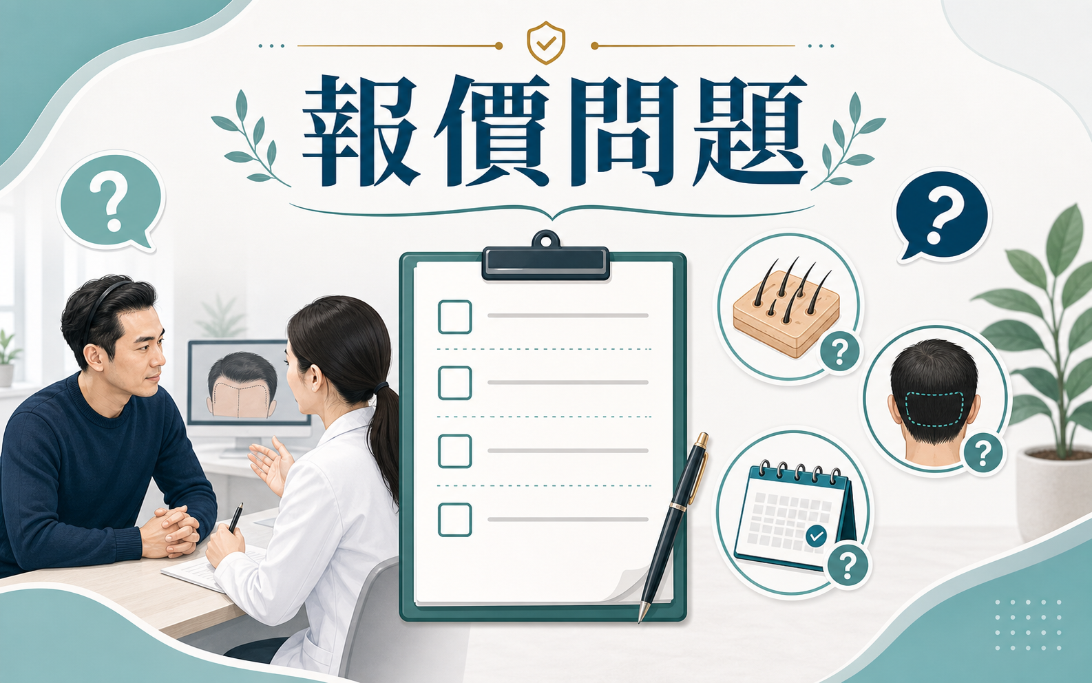植髮報價應問清的問題 插圖