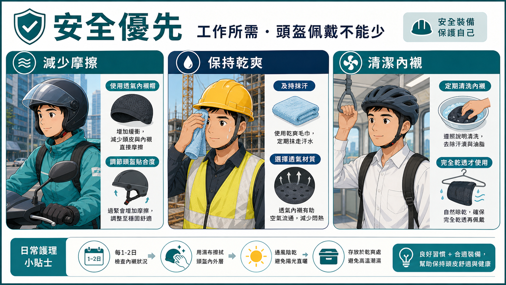 外賣員地盤工安全優先減少摩擦保持乾爽清潔內襯