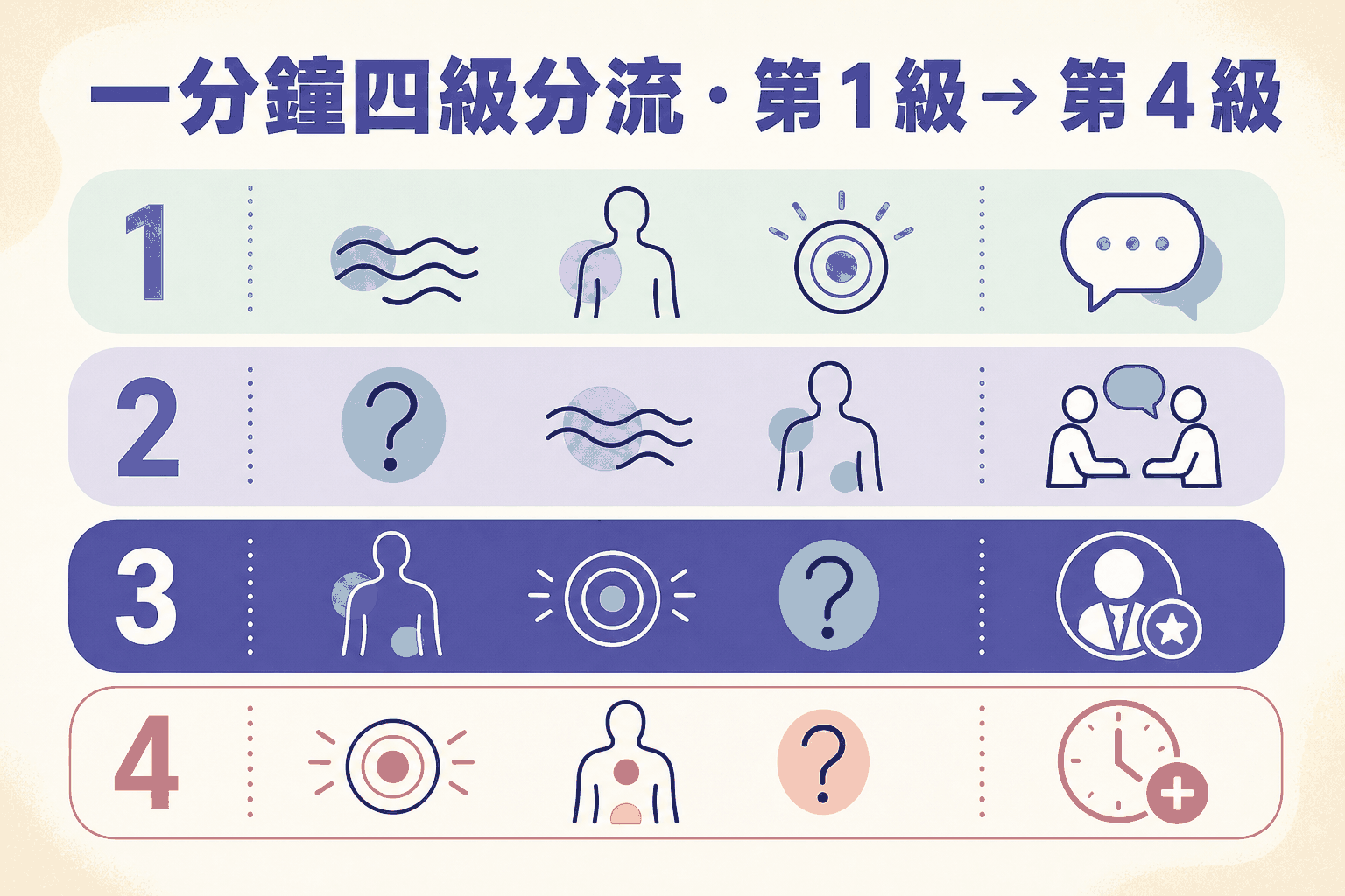 脫疣四級分流圖 脫疣四級分流由一般皮膚疣到高風險病灶及緊急警號