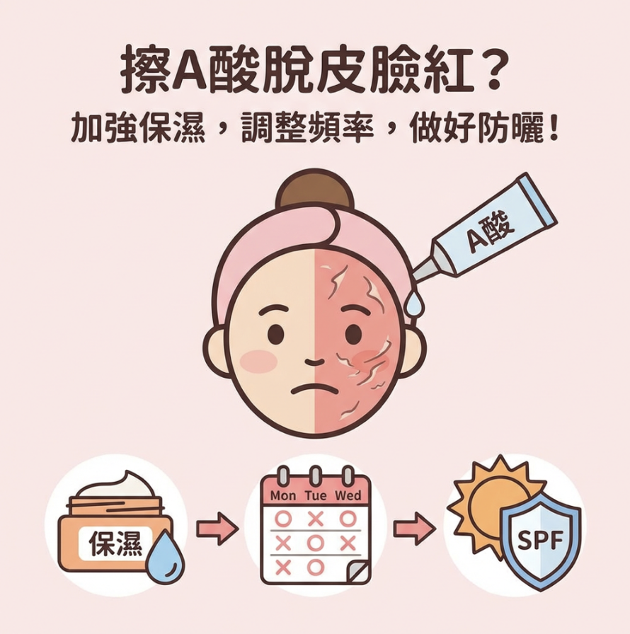 局部藥物治療 (Topical Retinoids)：脫皮紅腫篇