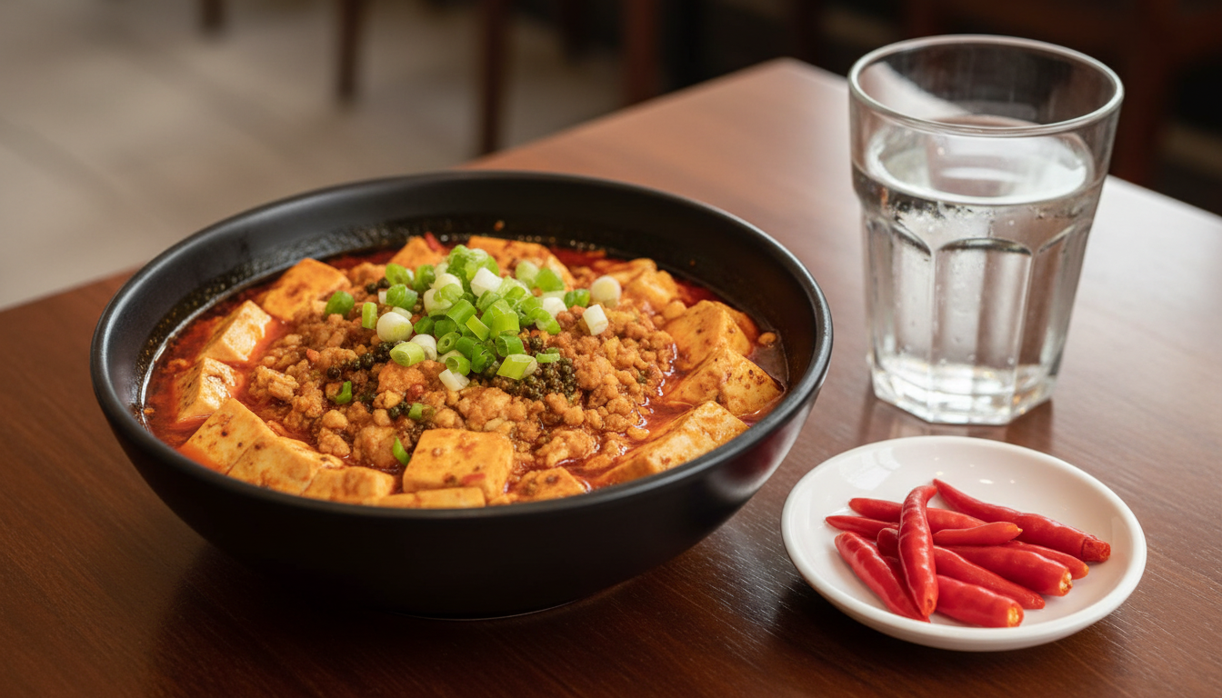  Spicy Asian food on a table, illustrating a common trigger for gustatory hyperhidrosis