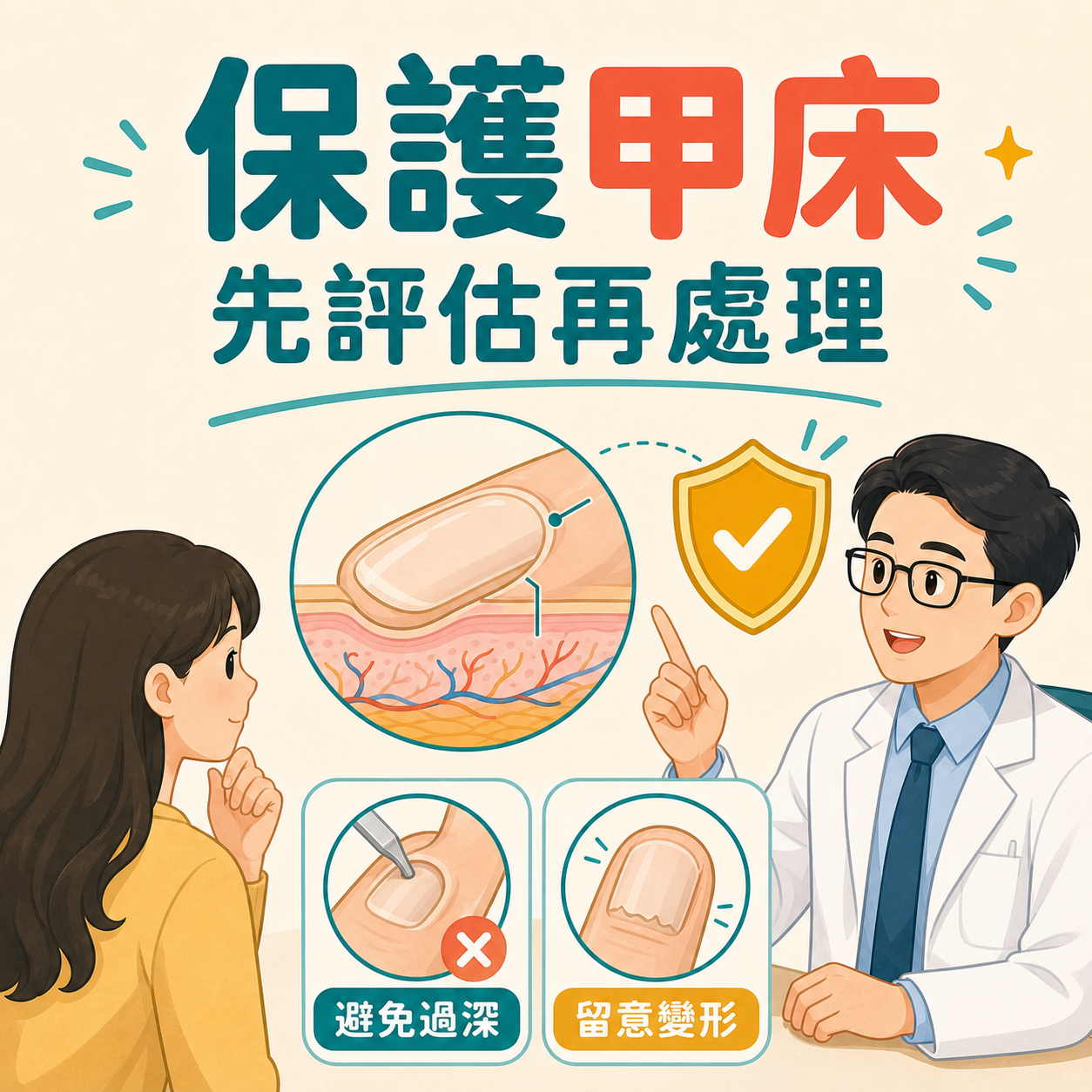 甲周疣處理前保護甲床及需要醫生評估的警號