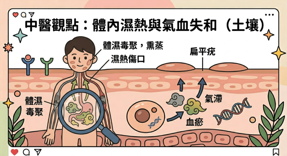 中醫觀點：「體濕毒聚」與「氣血失和」是發病溫床