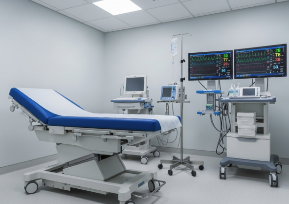 Interior of a modern, sterile, and professional medical treatment facility.