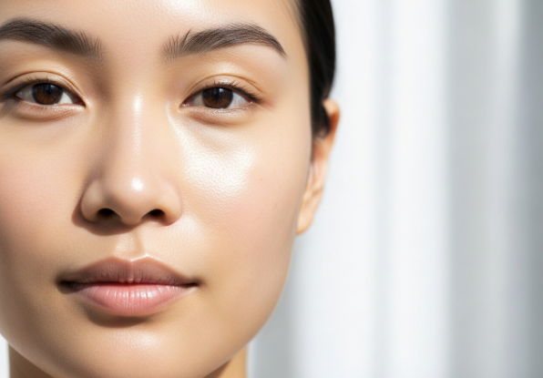 A close-up of a fresh, makeup-free face, symbolizing the benefit of letting skin breathe and heal.
