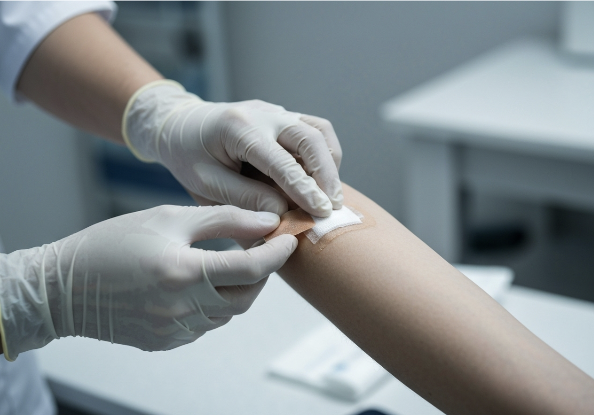 Asian dermatologist examining patient's skin lesion during professional consultation