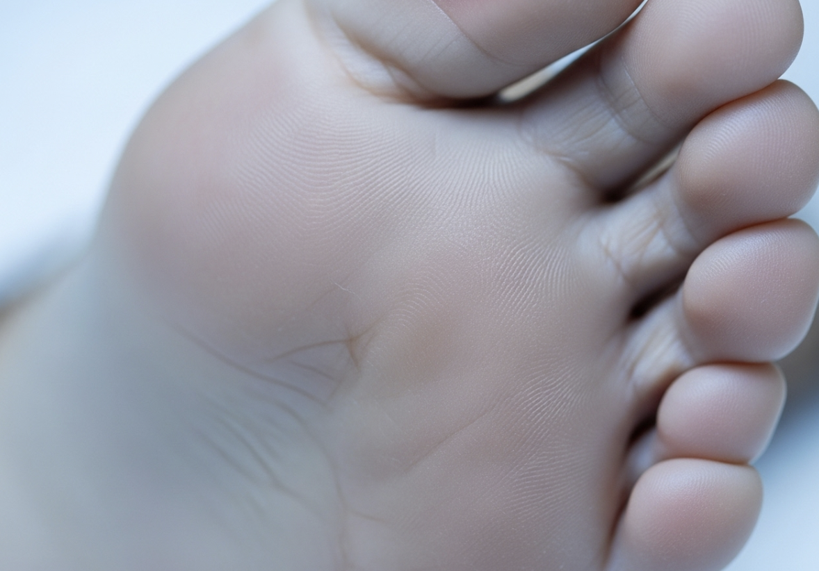 A macro shot of healthy, smooth skin on the sole of a foot, representing the goal of plantar wart treatment. A macro shot of healthy, smooth skin on the sole of a foot, representing the goal of plantar wart treatment.